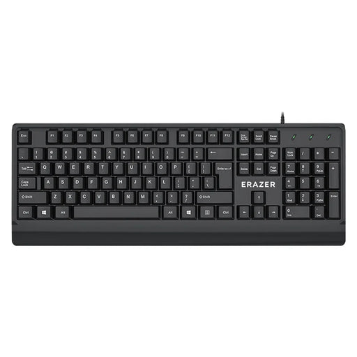 ERAZER K102 104 Keys USB Wired Computer Keyboard for Business Office Desktop Laptop (Invested By Lenovo) - Black - 1