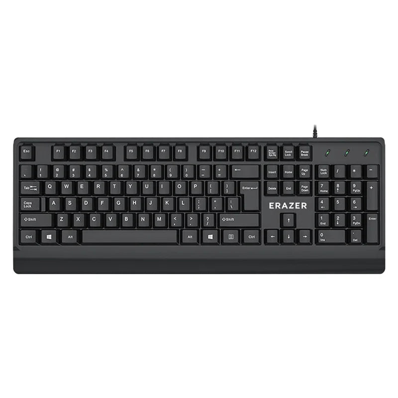 ERAZER K102 104 Keys USB Wired Computer Keyboard for Business Office Desktop Laptop (Invested By Lenovo) - Black - 1