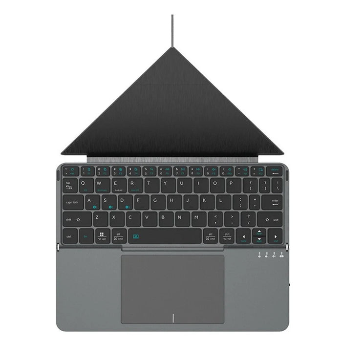 iBOX 11 Bluetooth-compatible Keyboard Foldable Leather Case Stand with Touchpad Wireless Keyboard for Tablet - Grey - 3