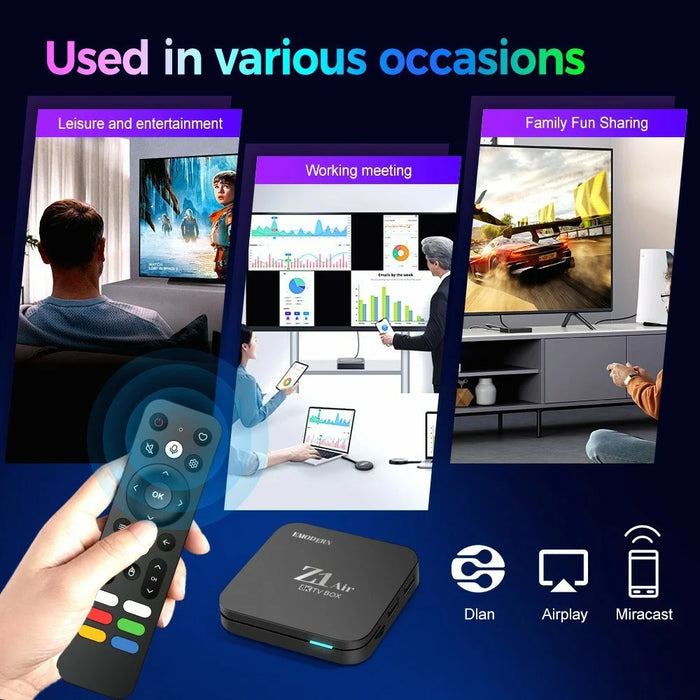 EMODERN Z1 AIR 2+8GB Android 15.0 TV Box 8K Ultra HD 2.4G  /  5G WiFi Bluetooth-compatible Voice Remote - Black - 3