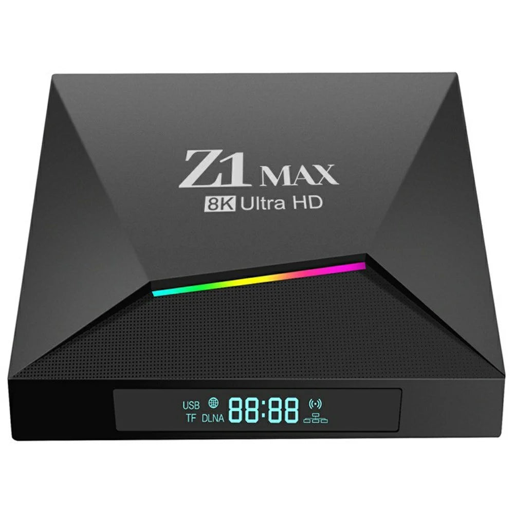 Z1 MAX 2+16GB Android 15.0 TV Box 8K Ultra HD Dual Band WiFi 6 2.4G / 5G Bluetooth-compatible Voice Remote for Home Entertainment - Black - 2