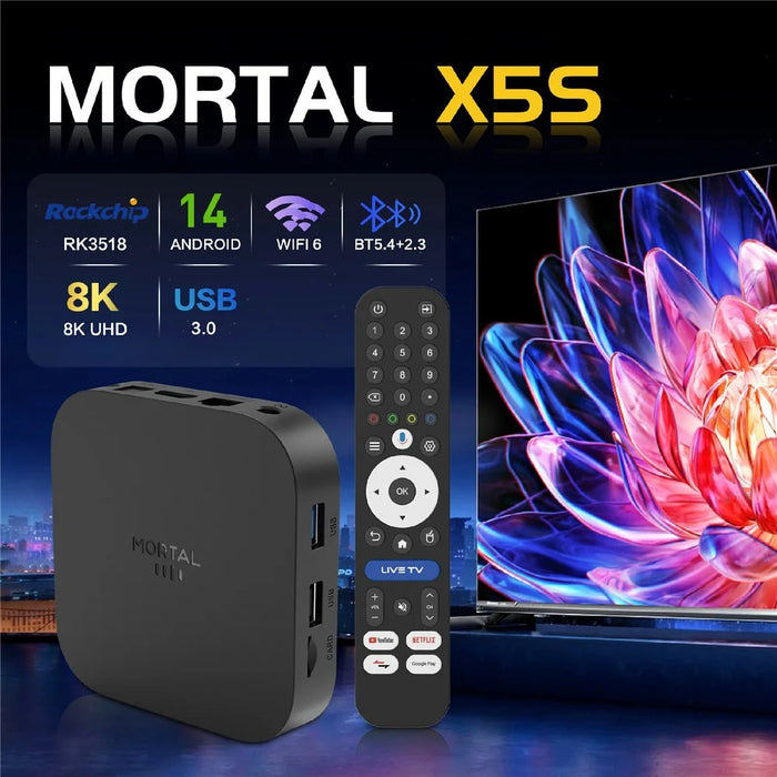 X5S 3518 Android TV Box RK3518 Chipset 8K HD WiFi 6 Bluetooth-compatible Voice Remote, 2+16GB - US Plug - 3