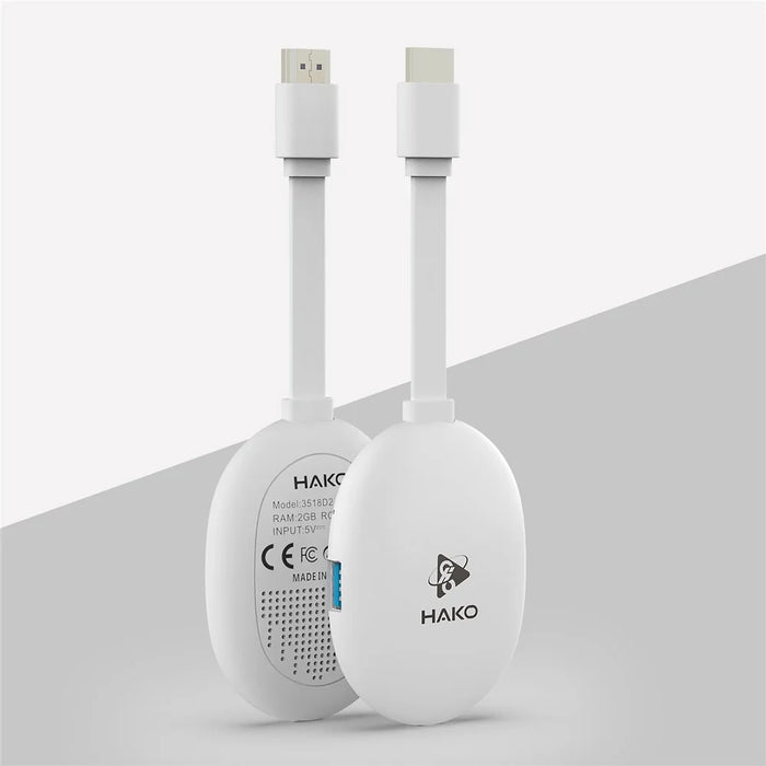HAKO 2+8GB Android 14.0 TV Stick RK3518 Quad-Core 4K WiFi 6 Bluetooth-Compatible 5.4 with Remote - White - 2