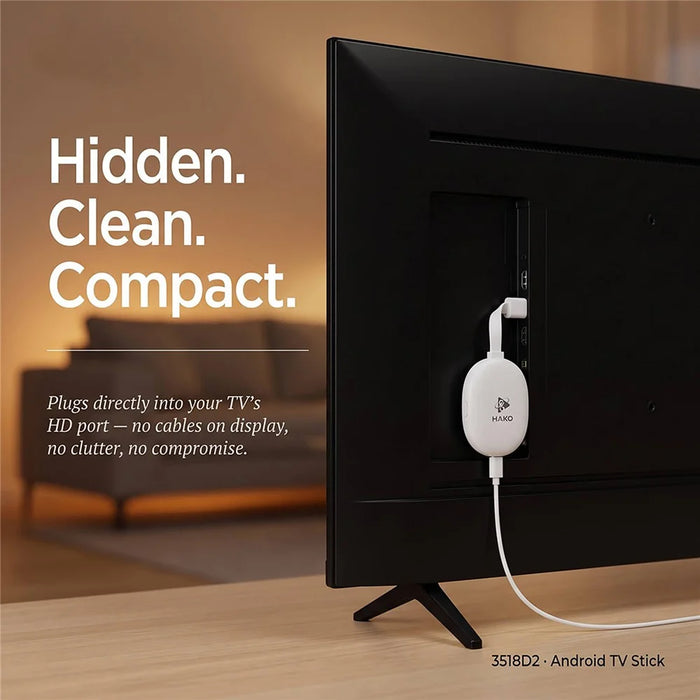 HAKO 2+16GB Android 14.0 TV Stick RK3518 Quad-Core 4K WiFi 6 Bluetooth-Compatible 5.4 with Remote - White - 4