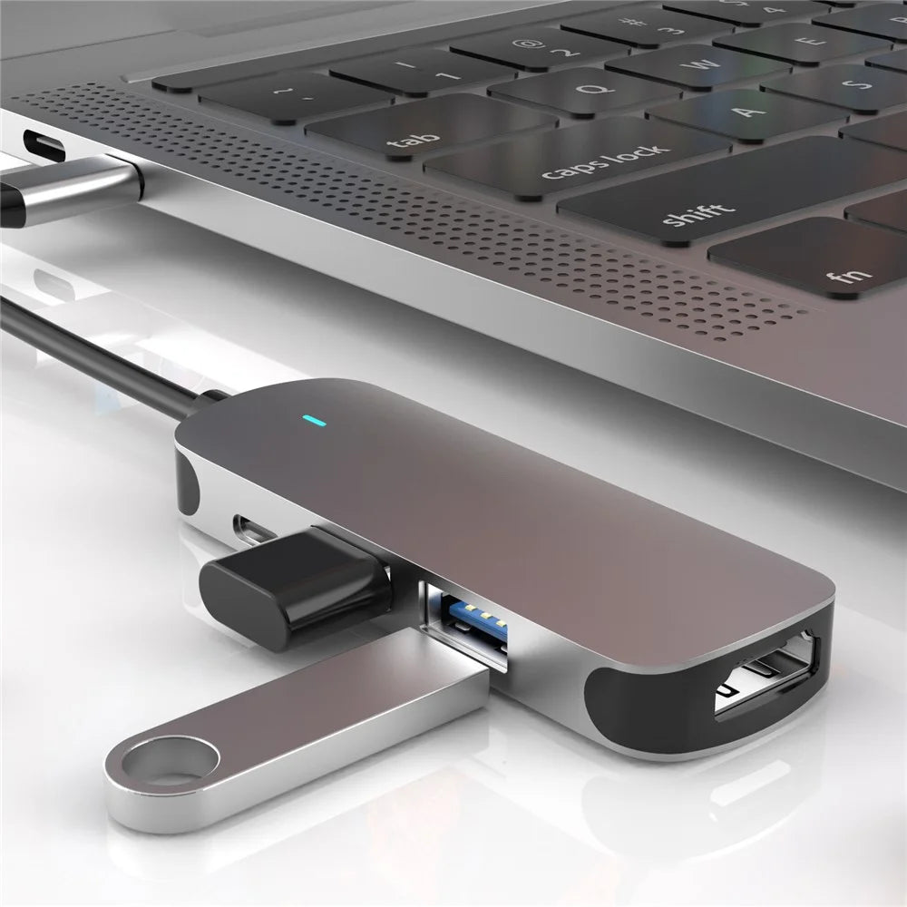 SEEWEI 4-IN-1 Type-C HUB TYPE-C to USB3.0+USB2.0+HD+Type-C Multi-function HUB - 3