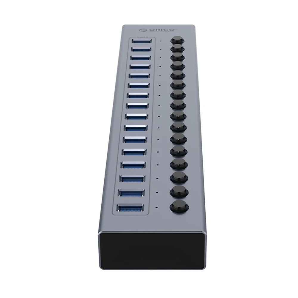 ORICO BT2U3-16AB Aluminum Alloy Multi-Port USB 3.0 Hub Splitter with Individual Switches - US Plug - 3