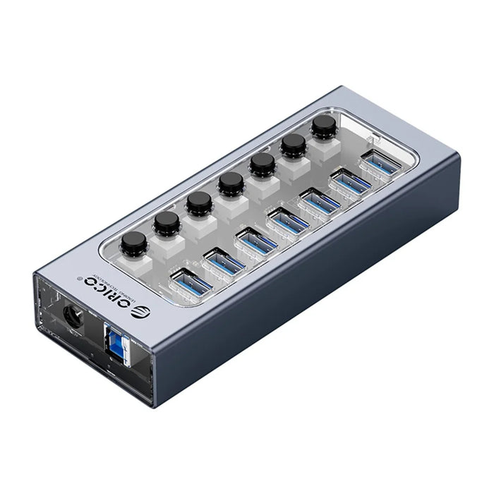 ORICO AT2U3-7AB Aluminum Alloy + PC USB3.0 Multi-port HUB with Individual Switches - 2