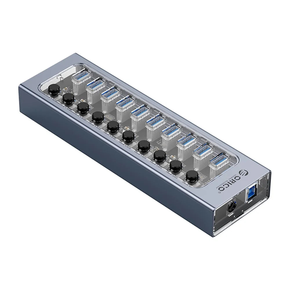 ORICO AT2U3-10AB Aluminum Alloy + PC USB3.0 Multi-port HUB with Individual Switches - 1