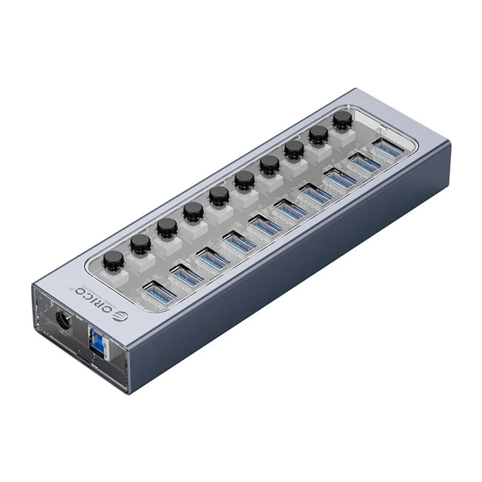 ORICO AT2U3-10AB Aluminum Alloy + PC USB3.0 Multi-port HUB with Individual Switches - 2