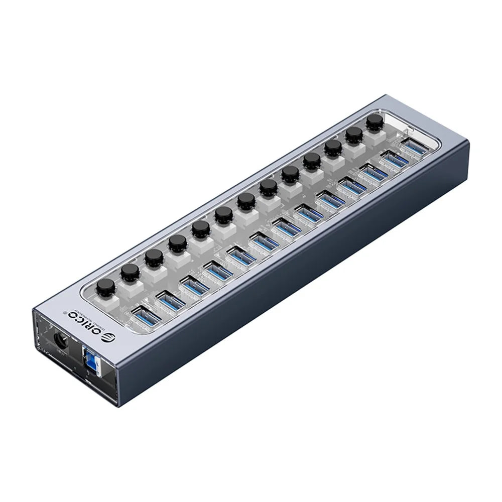 ORICO AT2U3-13AB Aluminum Alloy + PC USB3.0 Multi-port HUB with Individual Switches - 2