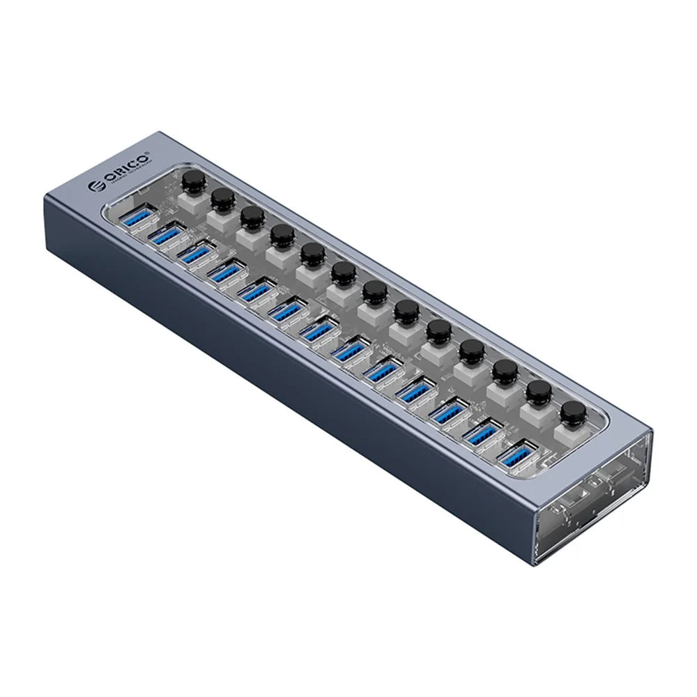 ORICO AT2U3-13AB Aluminum Alloy + PC USB3.0 Multi-port HUB with Individual Switches - 3