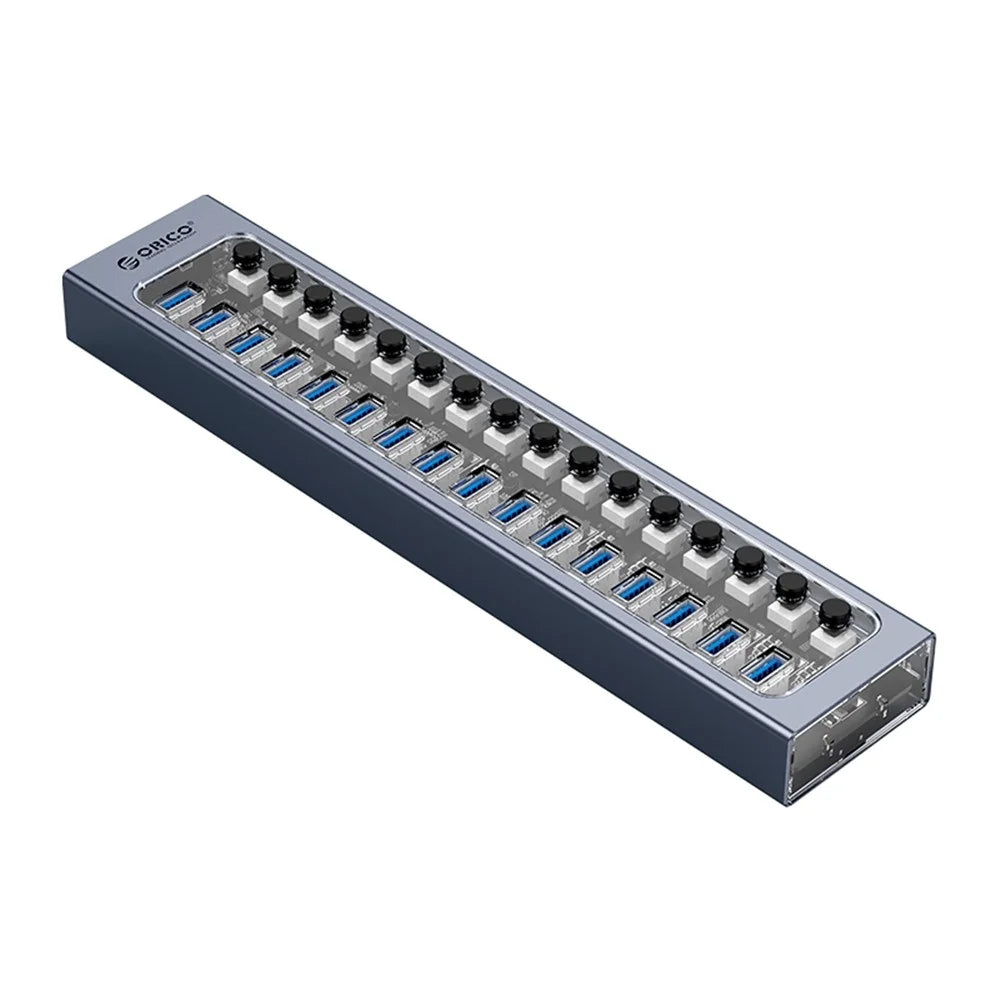 ORICO AT2U3-16AB Aluminum Alloy + PC USB3.0 Multi-port HUB with Individual Switches - 2
