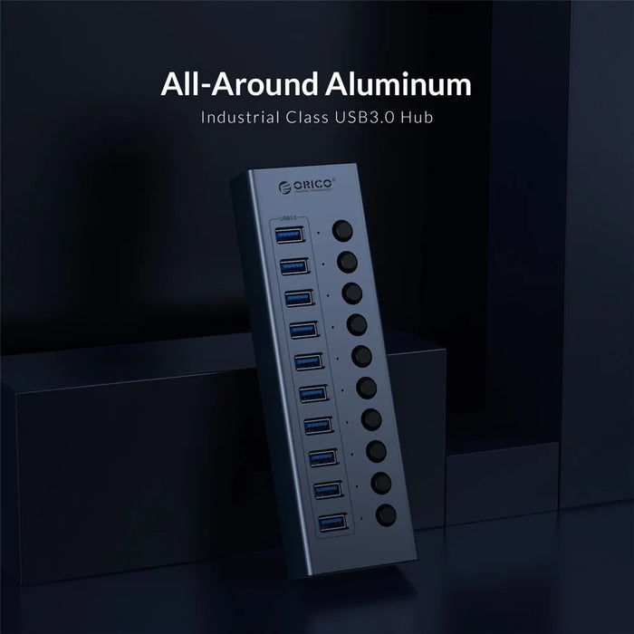 ORICO BT2U3-7AB Aluminum Alloy Multi-port HUB with Individual Switches - 5