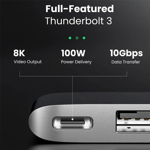 UGREEN 60560 USB-C Hub Splitter Adapter Thunderbolt 3 Dock Card Reader for MacBook Pro / Air - 2