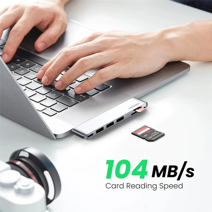 UGREEN 60560 USB-C Hub Splitter Adapter Thunderbolt 3 Dock Card Reader for MacBook Pro / Air - 5
