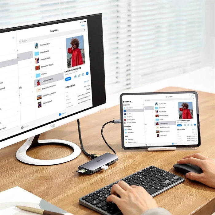 UGREEN 10 in 1 USB-C Hub Type C to HD 4K USB 3.0 VGA RJ45 PD 3.5mm SD TF Card Reader Dock Adapter for MacBook / Pro / Air - 7