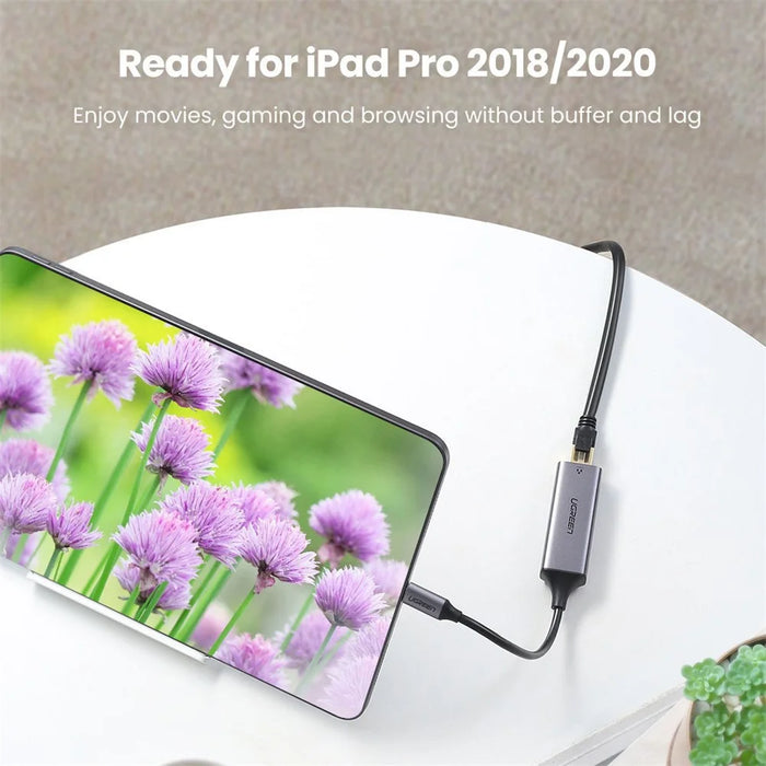UGREEN USB C to Gigabit RJ45 Ethernet Adapter Type C to Lan RJ45 Network Card for MacBook iPad Pro - 4