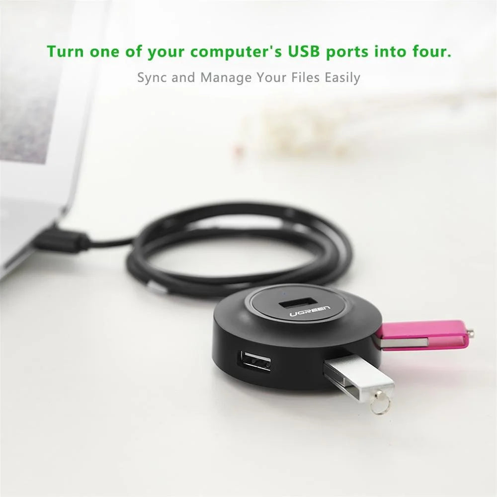 UGREEN 20277 4 Ports USB 2.0 Hub 480Mbps Data Transfer Adapter - 2