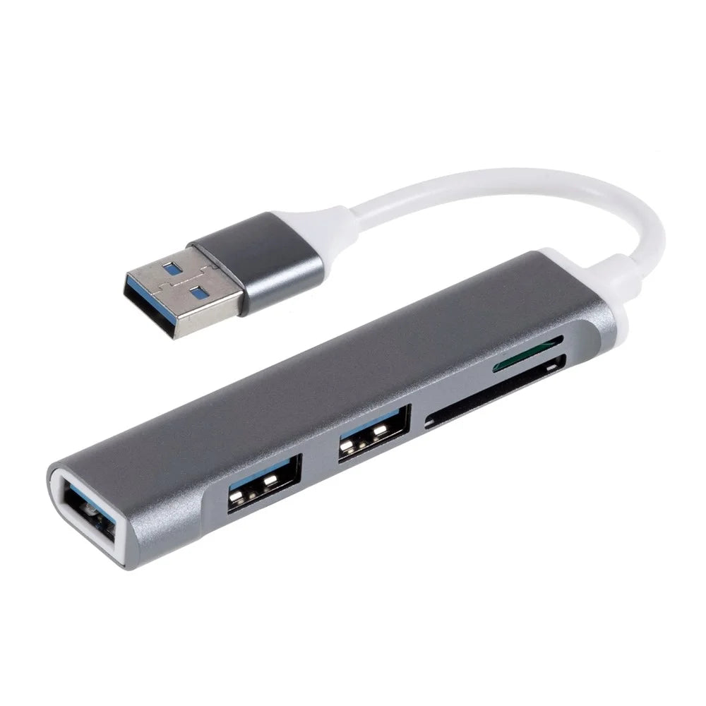 USB 3.0 5-in-1 Hub Splitter 3 x USB3.0 5Gbps High Speed Transmission TF SD Card Reader Adapter - 1