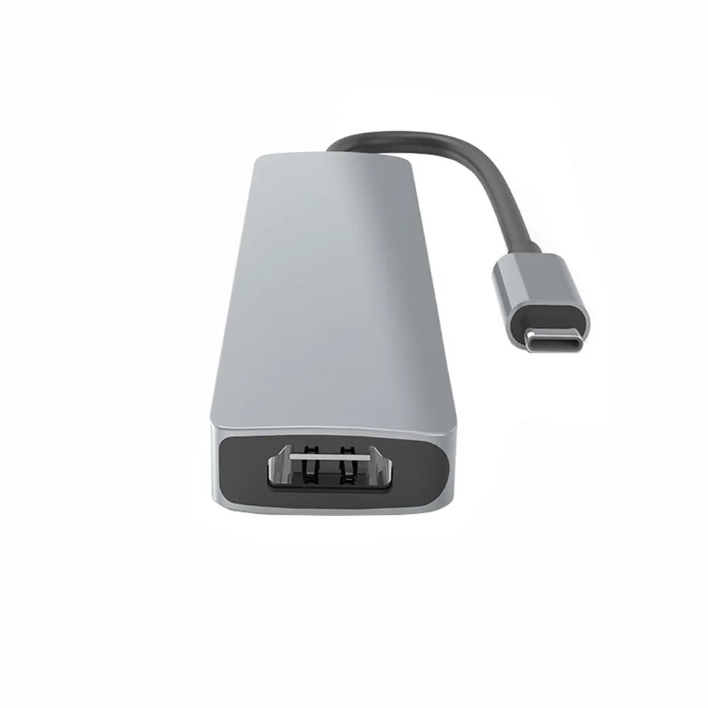 HC-13 Type-C 6-in-1 Hub Splitter 4K HD USB3.0 / 2.0 TF SD Card Reader Laptop Adapter Docking Station - 3