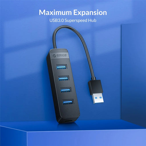 ORICO TWU3-4A Portable 4-Port USB Hub USB 3.0 Splitter Adapter for PC Computer - Black - 2
