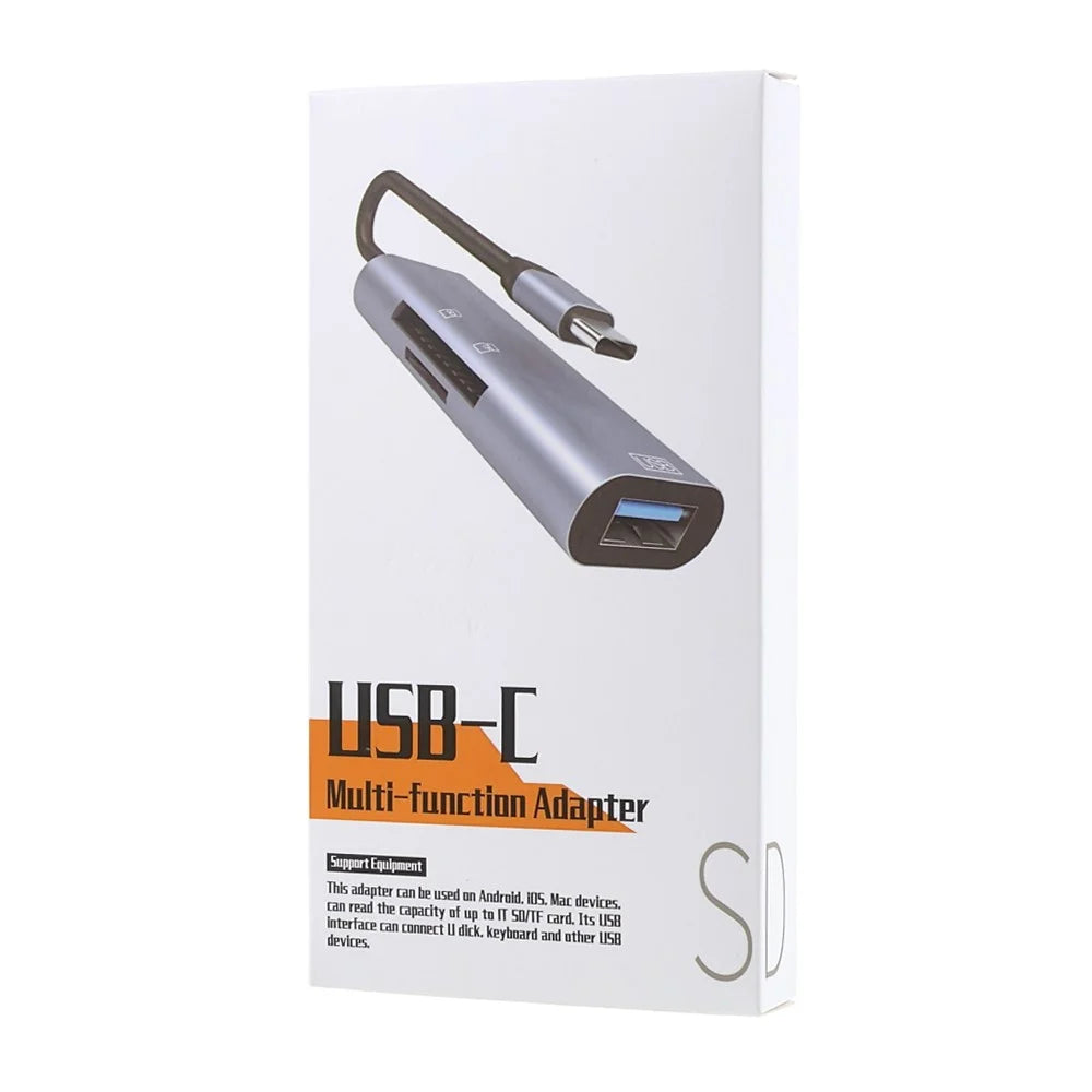 NK-3040 3-in-1 USB-C Hub USB3.0 TF Memory Card Reader OTG Adapter for Type-C Phone Tablet Laptop - 7
