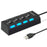 A42 High Speed USB2.0 4-Port USB Hub Splitter with Independent Switch - Black - 1