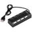 A42 High Speed USB2.0 4-Port USB Hub Splitter with Independent Switch - Black - 2