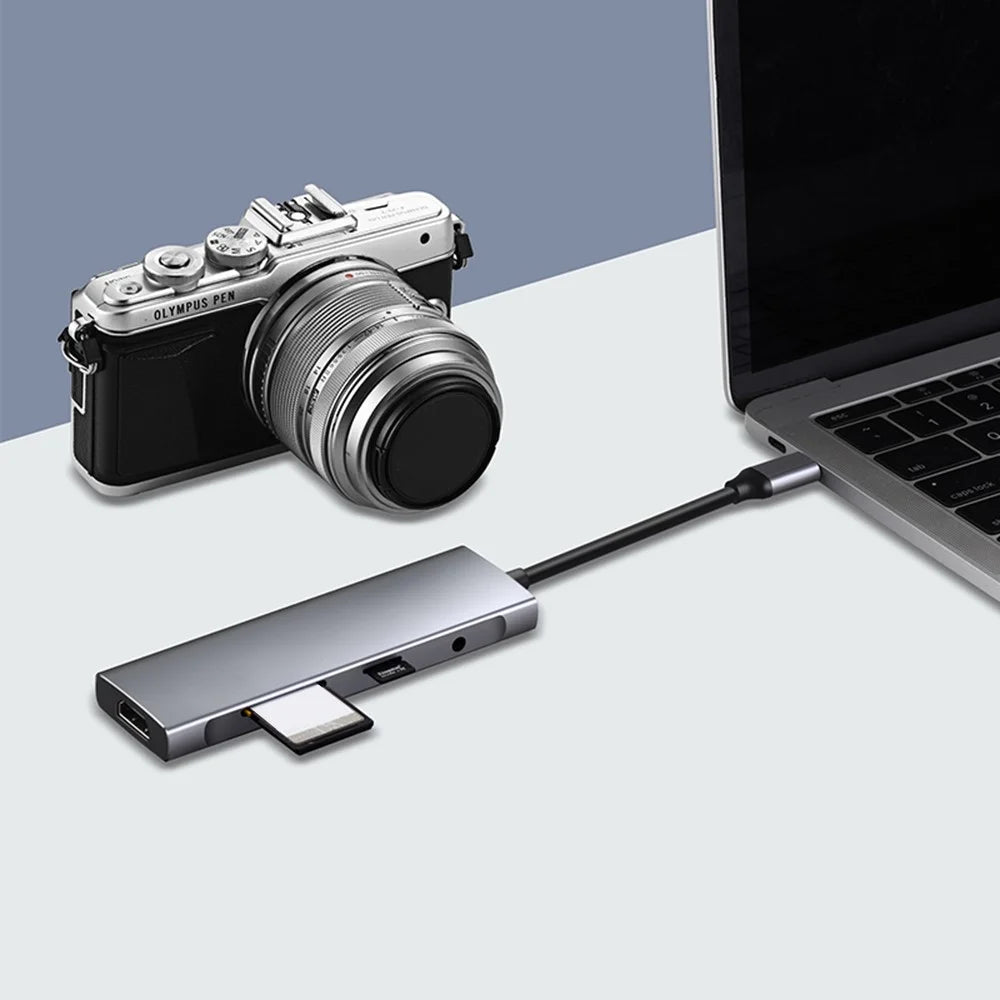 9 in 1 Docking Station 4K 30Hz USB C Hub HD Compatible 100W PD USB 3.0 + 2.0 Multiport Adapter for Laptop PC - 6