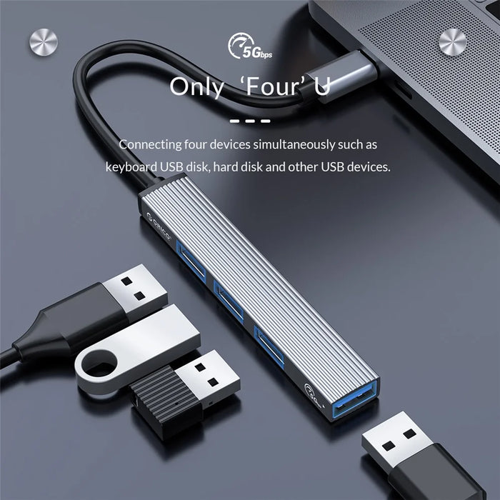 ORICO AH-13 Type-C to USB3.0/2.0 Expansion Adapter 4 USB Ports Hub - 7