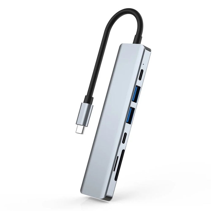 YG-2121 7 in 1 USB 3.1 Type-C Hub Adapter Data Synchronizer HD 4K 30Hz Multi-Port Docking Station with TD / TF / USB3.0 - 1