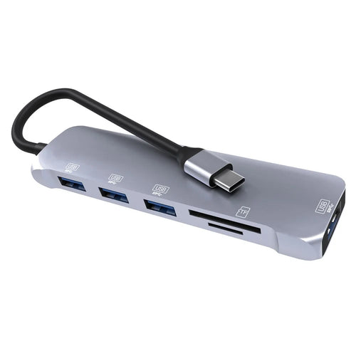 NK-3043 6 in 1 Type-C Hub USB 3.0 Docking Station TF Card Reader for iPad Pro MacBook Air Pro - 1