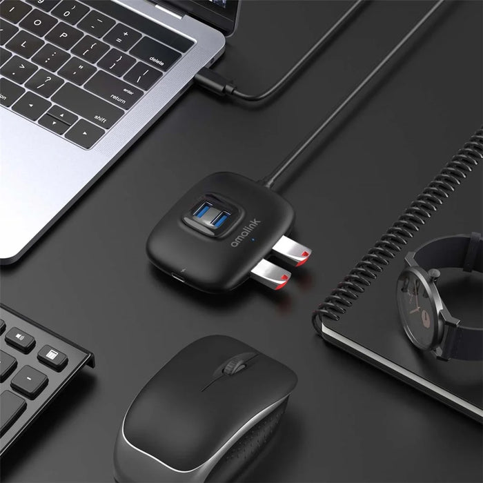 AMALINK AL-UC310 Portable 5Gbps Type-C to USB 3.0 4 Ports + PD 3.0 Hub - 6