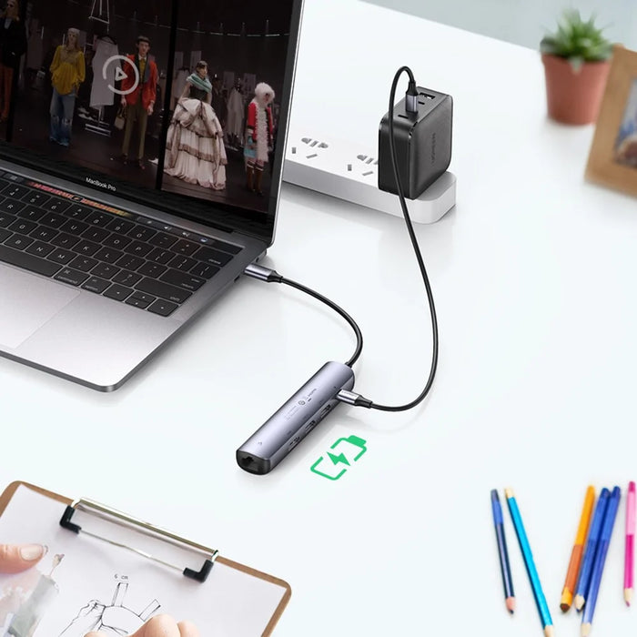 UGREEN USB C Hub Type C 3.1 to 4K HD RJ45 PD Converter USB 3.0 Adapter for MacBook Air Pro 2020 PC Support 5Gbps Data Transmission - 5