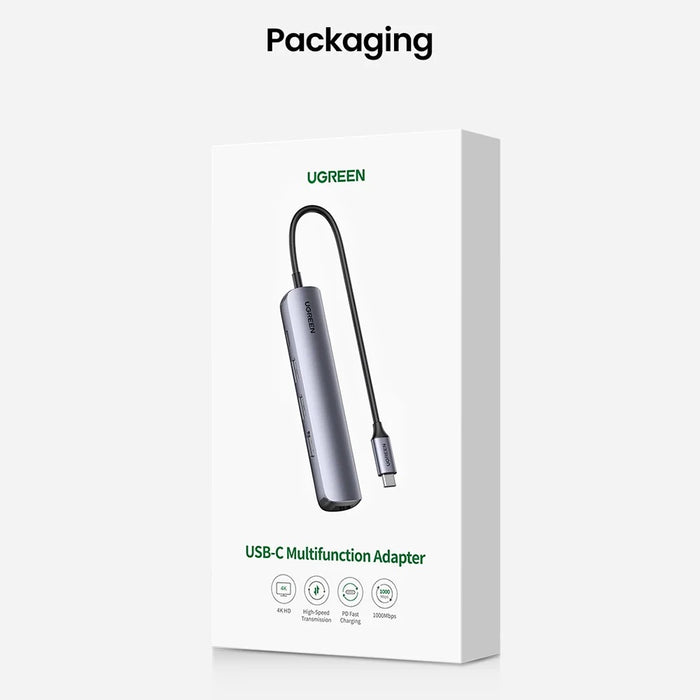 UGREEN USB C Hub Type C 3.1 to 4K HD RJ45 PD Converter USB 3.0 Adapter for MacBook Air Pro 2020 PC Support 5Gbps Data Transmission - 7