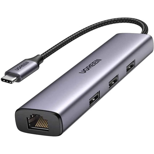 UGREEN USB C to Ethernet Adapter 4-in-1 Type C Thunderbolt 3 to 3x USB 3.0 Gigabit RJ45 Multiport Hub - 1