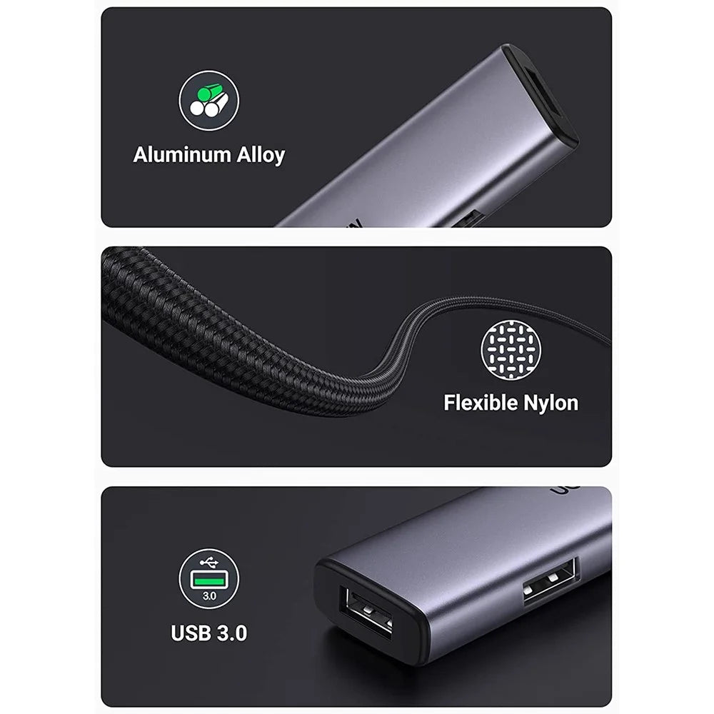 UGREEN 20841 USB C Hub Adapter Type C to 4 USB 3.0 Ports Converter Data Transfer Compatible with MacBook Pro Air M1 2021/2020/2019, iPad 2021, iPad Pro, Dell, Chromebook - 4