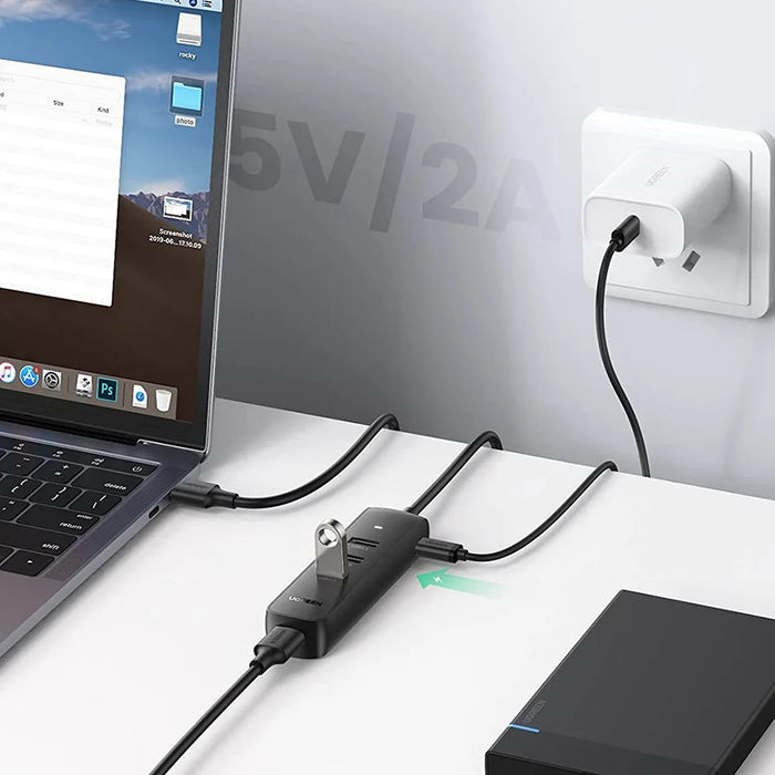 UGREEN 20487 1m Multi-port USB Hub Adapter USB 3.0 5Gbps Data Transfer Converter for iMac/Surface Pro/XPS/PS4/PS5/Xbox One/Flash Drive/Mobile Hard Drive - 2