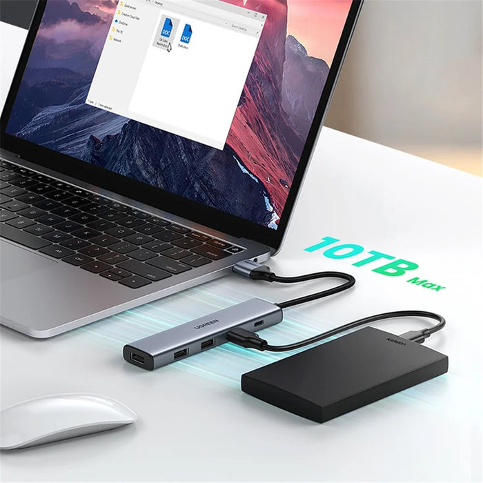 UGREEN 20805 5 in 1 USB to 4-USB + Type C Adapter 5V 2A Multi-Port USB3.0 Hub 5Gbps High-Speed Data Transfer Converter for Laptop, iMac, Surface Pro, XPS, U Disk, HDD - 4
