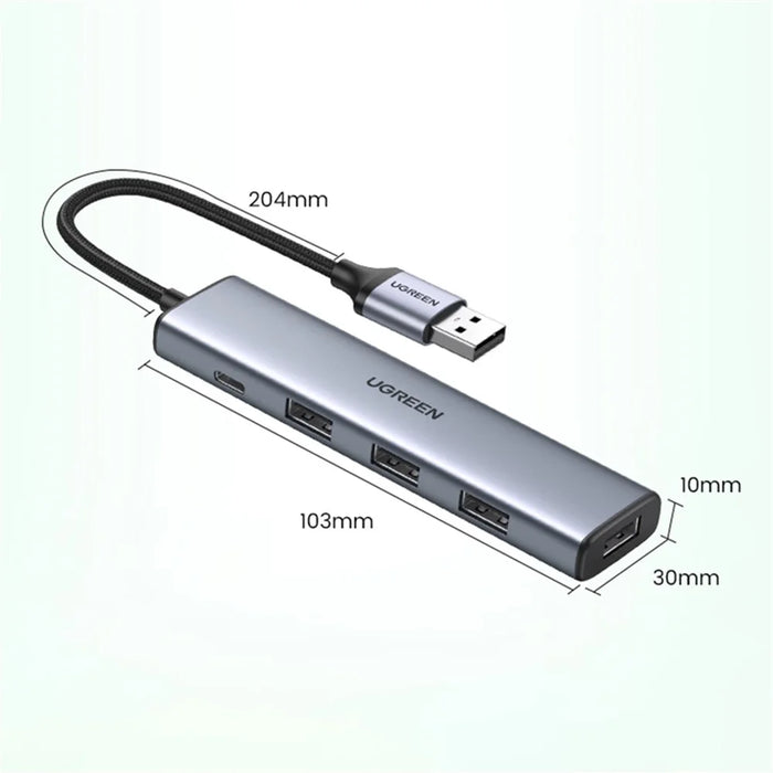 UGREEN 20805 5 in 1 USB to 4-USB + Type C Adapter 5V 2A Multi-Port USB3.0 Hub 5Gbps High-Speed Data Transfer Converter for Laptop, iMac, Surface Pro, XPS, U Disk, HDD - 7