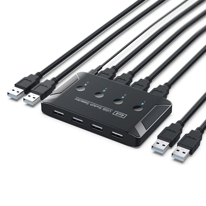 U2-040 USB 2.0 Switch Selector 4 USB Port Sharing 4 Devices for Keyboard Mouse Scanner Printer - 1