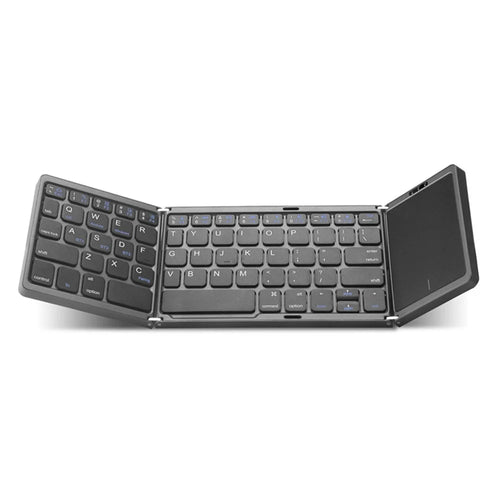B089T Ultra-thin Rechargeable 10m Wireless Bluetooth-compatible Keyboard Triple Folding Mini Touchpad Press Key Mouse for Home Office Travel Business Trip - 1