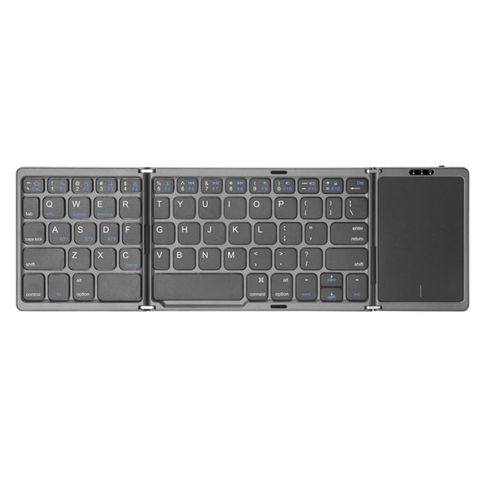 B089T Ultra-thin Rechargeable 10m Wireless Bluetooth-compatible Keyboard Triple Folding Mini Touchpad Press Key Mouse for Home Office Travel Business Trip - 7