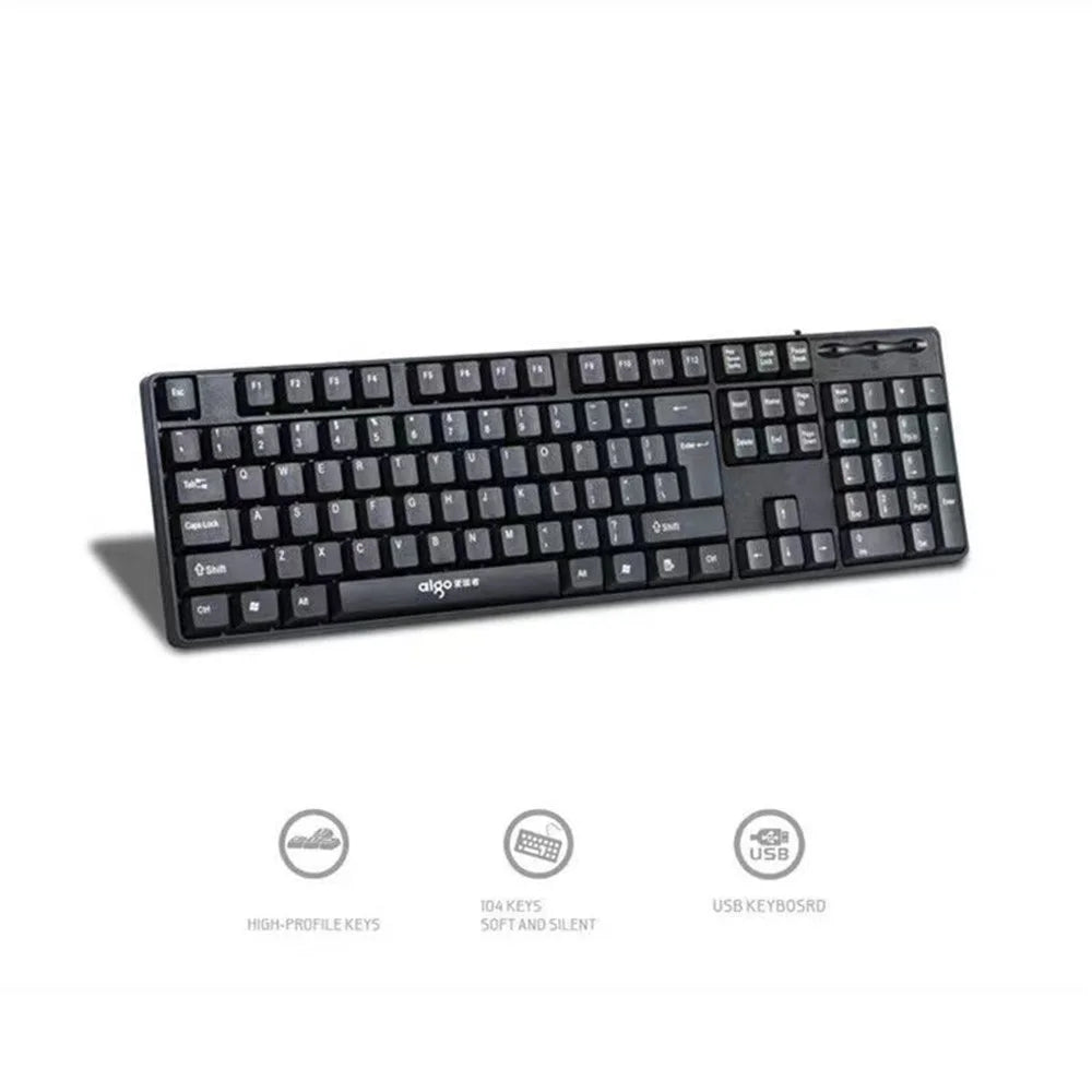 AIGO W921 Computer Wired Keyboard USB Wired Full Size 104-Key Ergonomic Design USB Cable Keyboard for Home and Office - 4