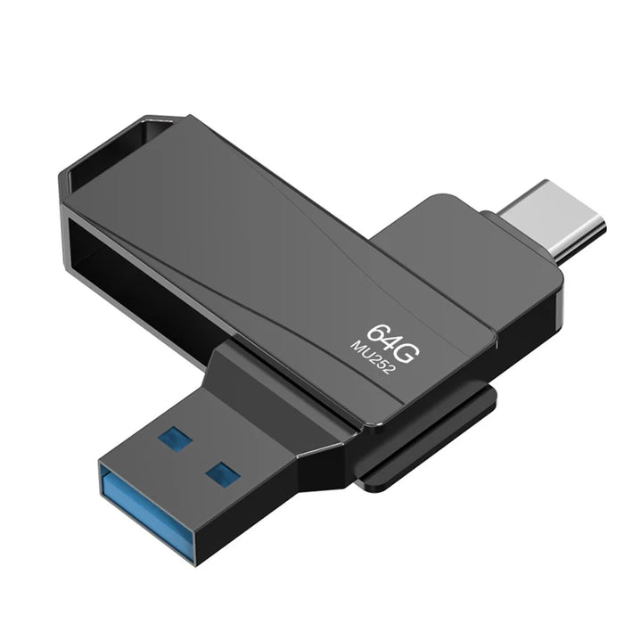 LENOVO Thinkplus MU252 256GB for iPhone 15 Series USB / Type-C Rotating Memory Stick USB-C 3.1 Flash Drive - 3