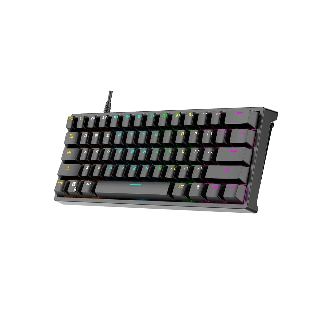 BAJEAL G101 Colorful RGB Backlit Mechanical Gaming USB Wired Keyboard Backlight Office Keyboard 61 Keys for Laptop PC Desktop Computer - 6