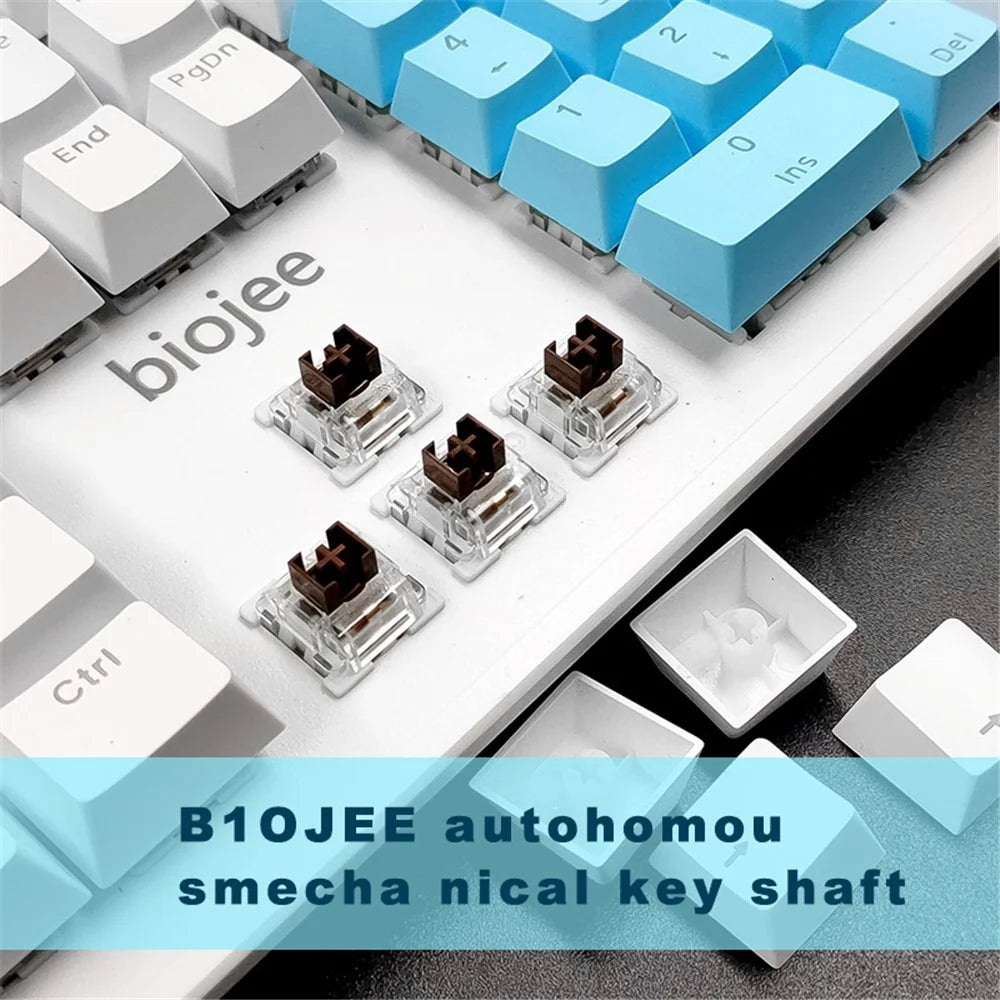 BIOJEE B104 Mechanical Keyboard 104 Keys Gaming Keyboard Brown Switch Wired Keyboard with Colorful Backlit for E-Sports - 2