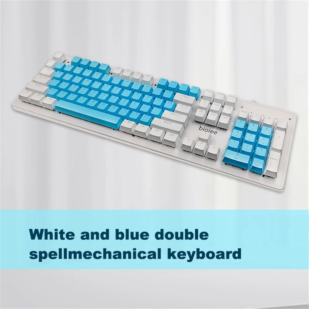 BIOJEE B104 Mechanical Keyboard 104 Keys Gaming Keyboard Brown Switch Wired Keyboard with Colorful Backlit for E-Sports - 5