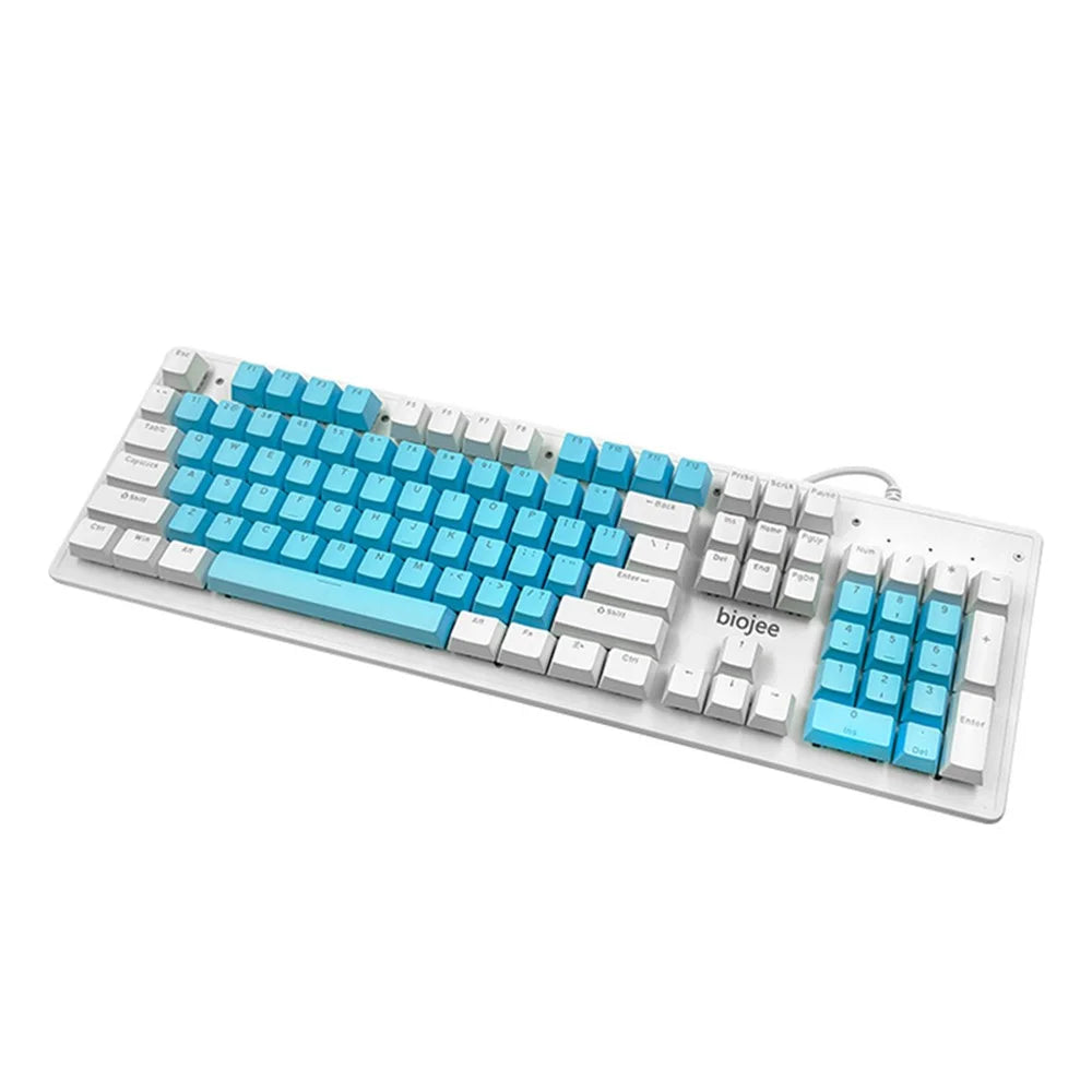 BIOJEE B104 Mechanical Keyboard 104 Keys Gaming Keyboard Brown Switch Wired Keyboard with Colorful Backlit for E-Sports - 7