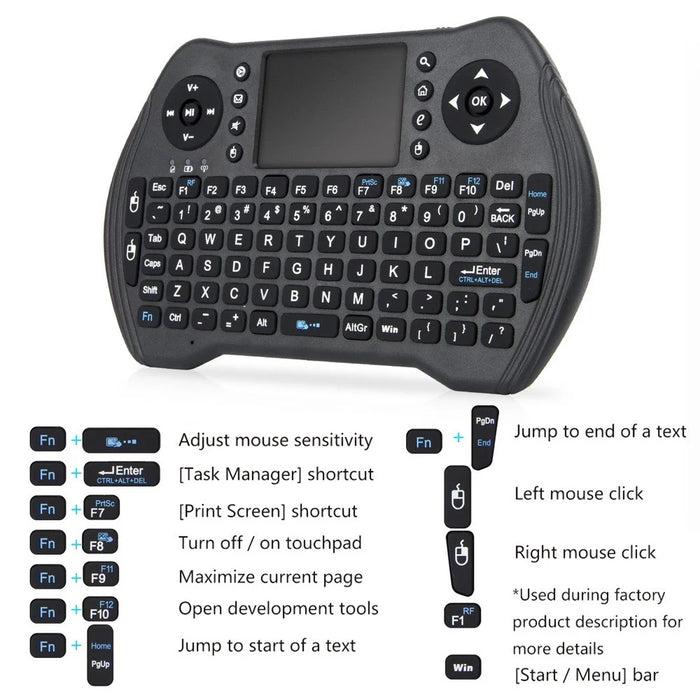 MT10 Backlight Keyboard USB 2.4G Air Mouse Wireless Keyboard with Touchpad for Smart TV, Windows, Notebook - 6